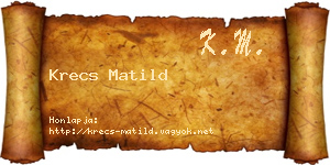 Krecs Matild névjegykártya